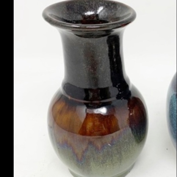 Native stoneware pottery vase artisan brown southwest swirled - Picture 5 of 8